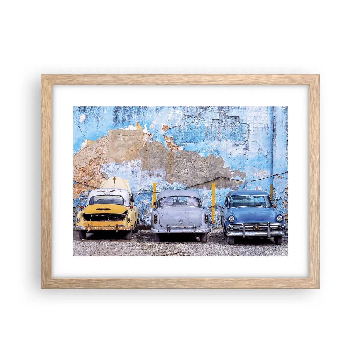 Póster en marco roble claro - Reunión de veteranos - 40x30 cm