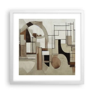 Póster en marco blanco - Paisaje urbano 2.0 - 40x40 cm