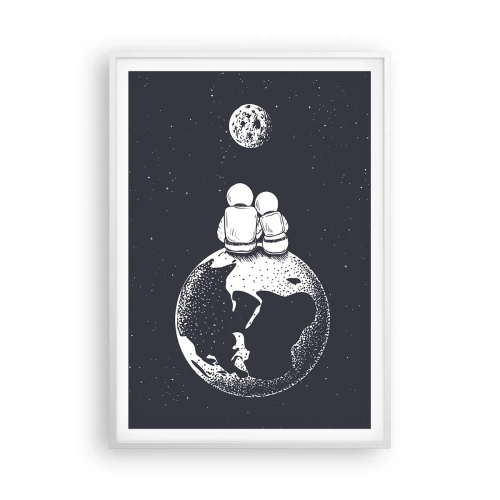 Póster en marco blanco - Una historia de amor cósmico - 70x100 cm