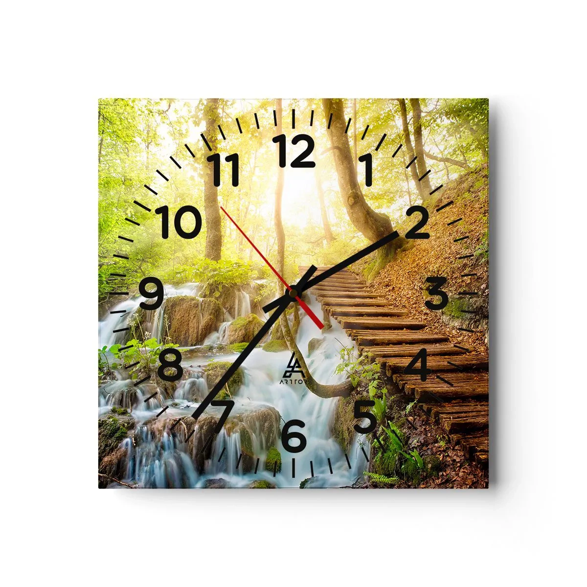 Reloj de pared - Reloj de vidrio - El ansiado frescor - 30x30 cm