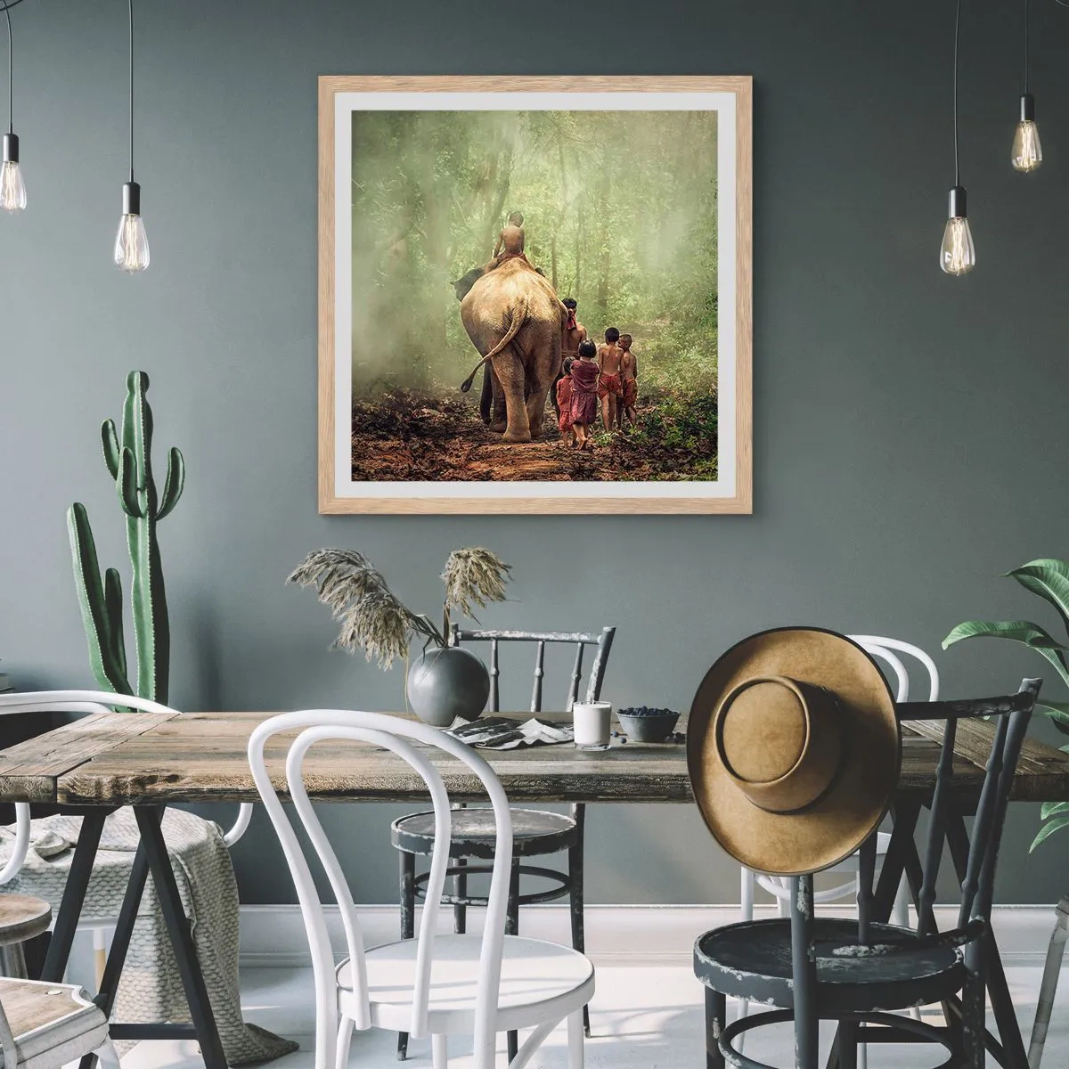 Póster en marco roble claro - El nuevo libro de la selva - 60x60 cm