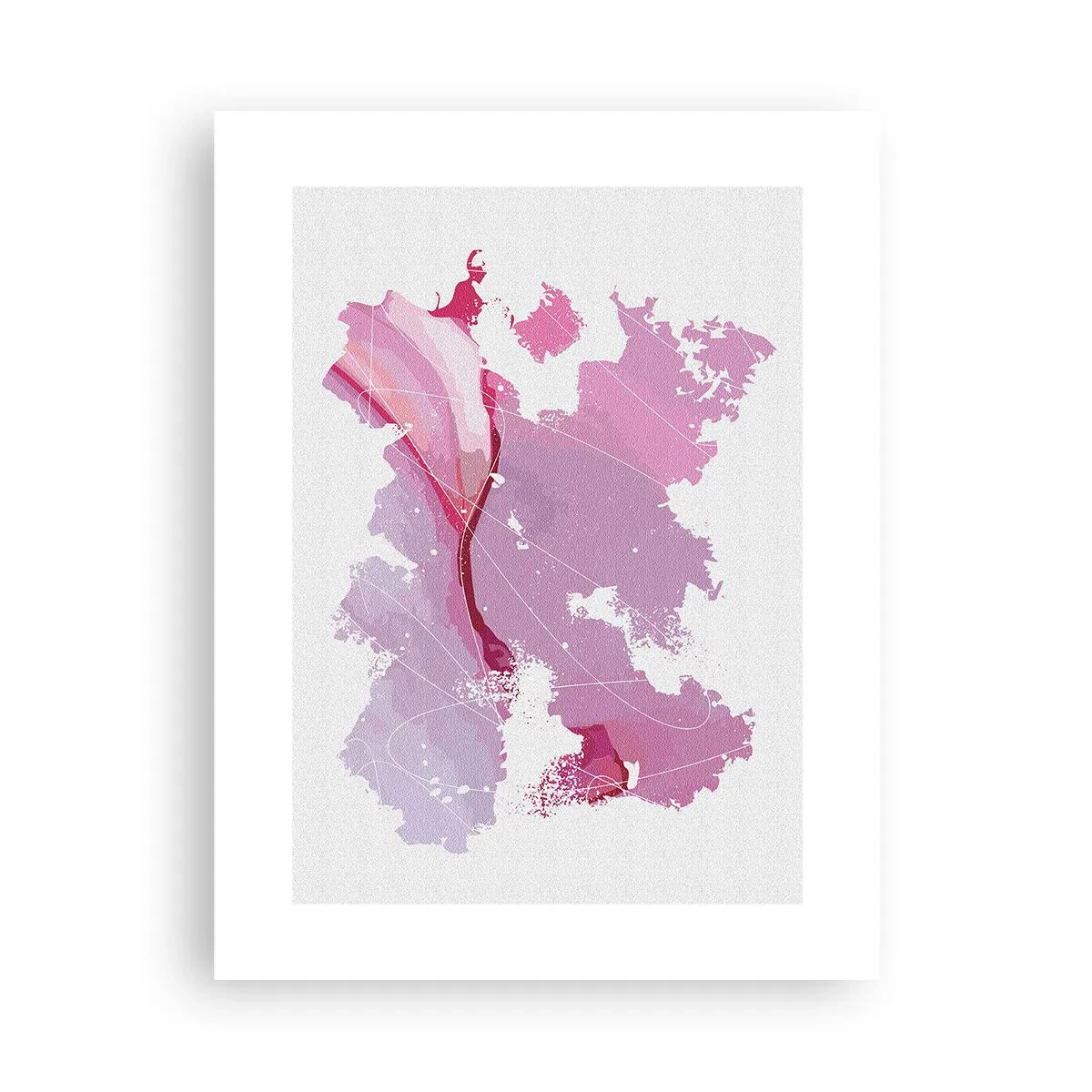 Póster - Mapa de un mundo rosa - 30x40 cm