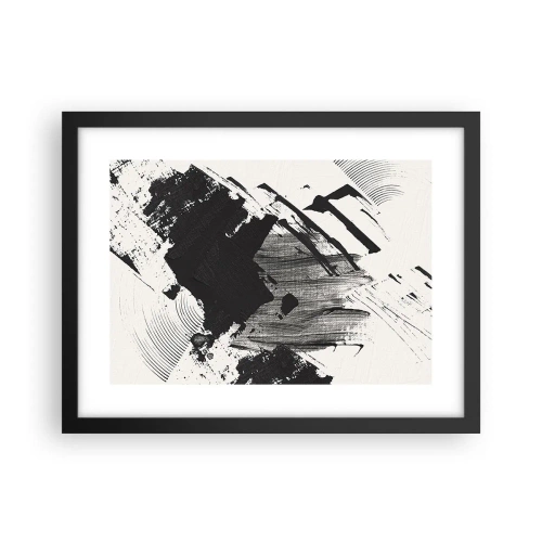 Póster en marco negro - Abstracción: la expresión del negro - 40x30 cm