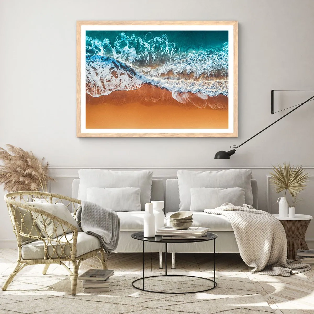 Póster en marco roble claro - Siempre a la par - 50x40 cm