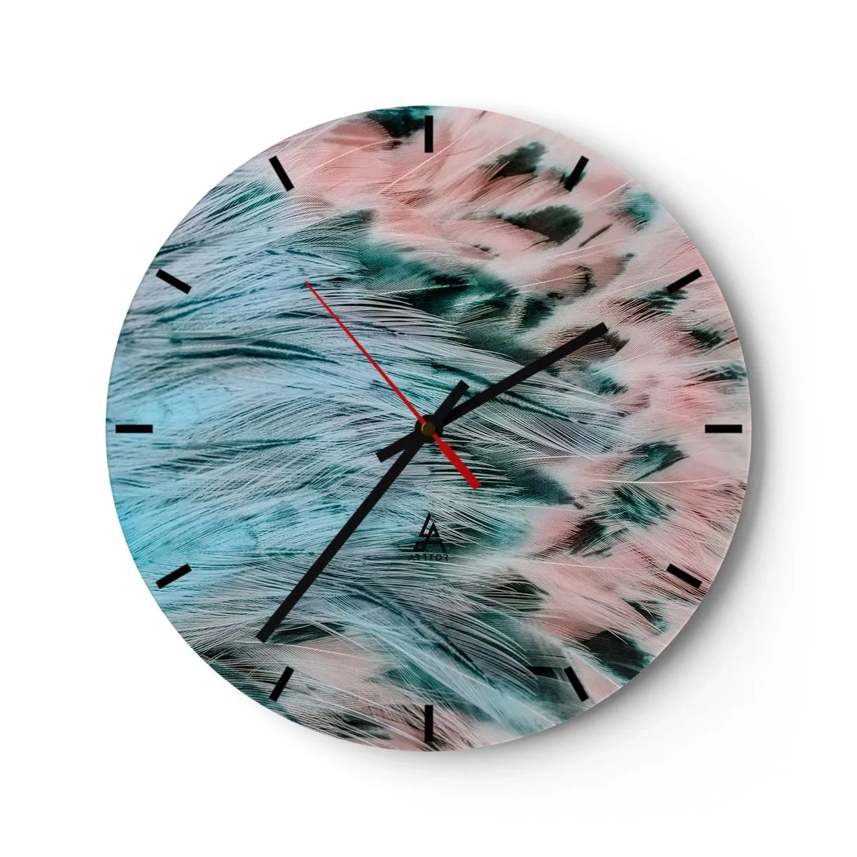 Reloj de pared - Reloj de vidrio - Suavidad rosa zafiro - 40x40 cm