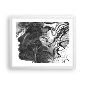 Póster en marco blanco - Enredada en sueños - 50x40 cm