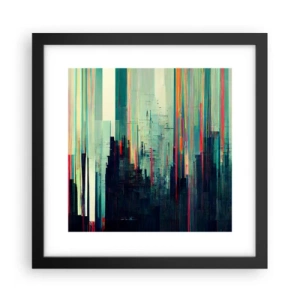 Póster en marco negro - Ciudad futurista - 30x30 cm