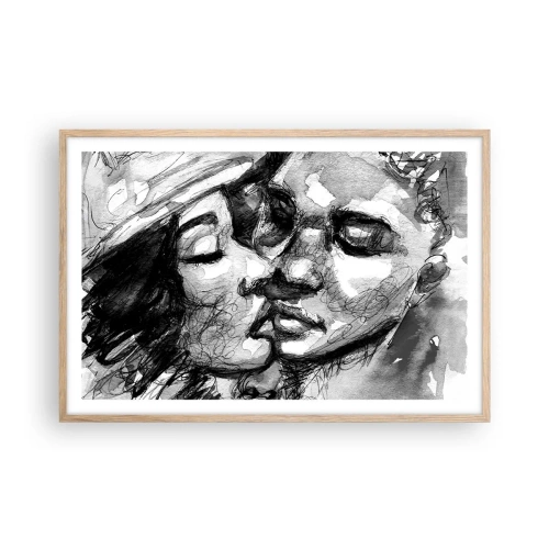 Póster en marco roble claro - Un momento tierno - 91x61 cm
