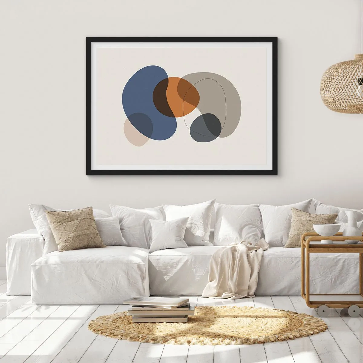 Póster en marco negro - Gotas de color - 50x40 cm