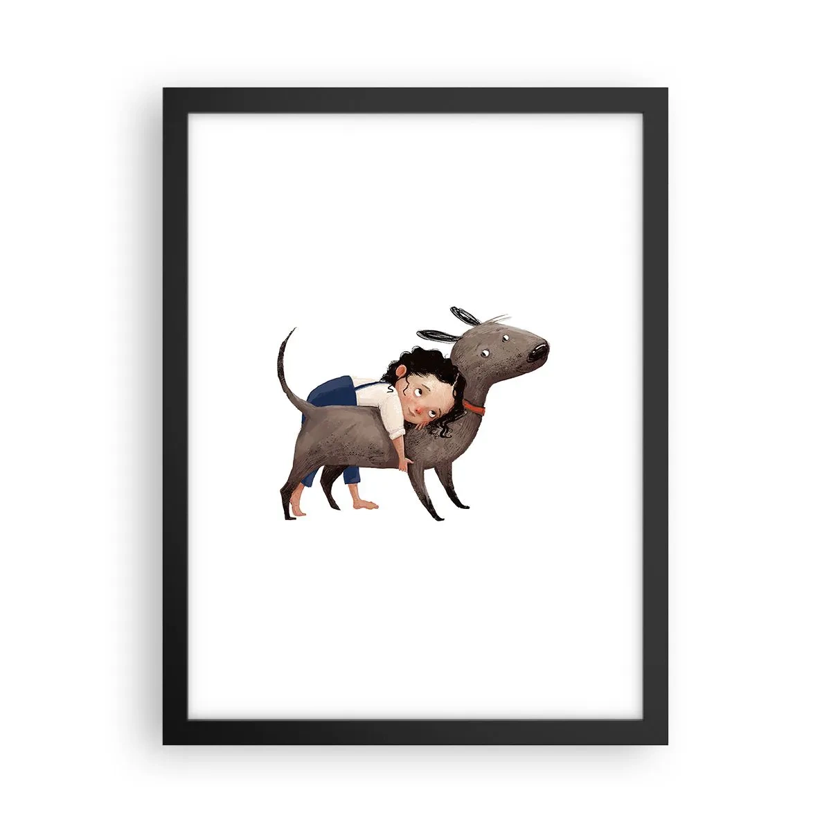 Póster en marco negro - Mejores amigos - 30x40 cm