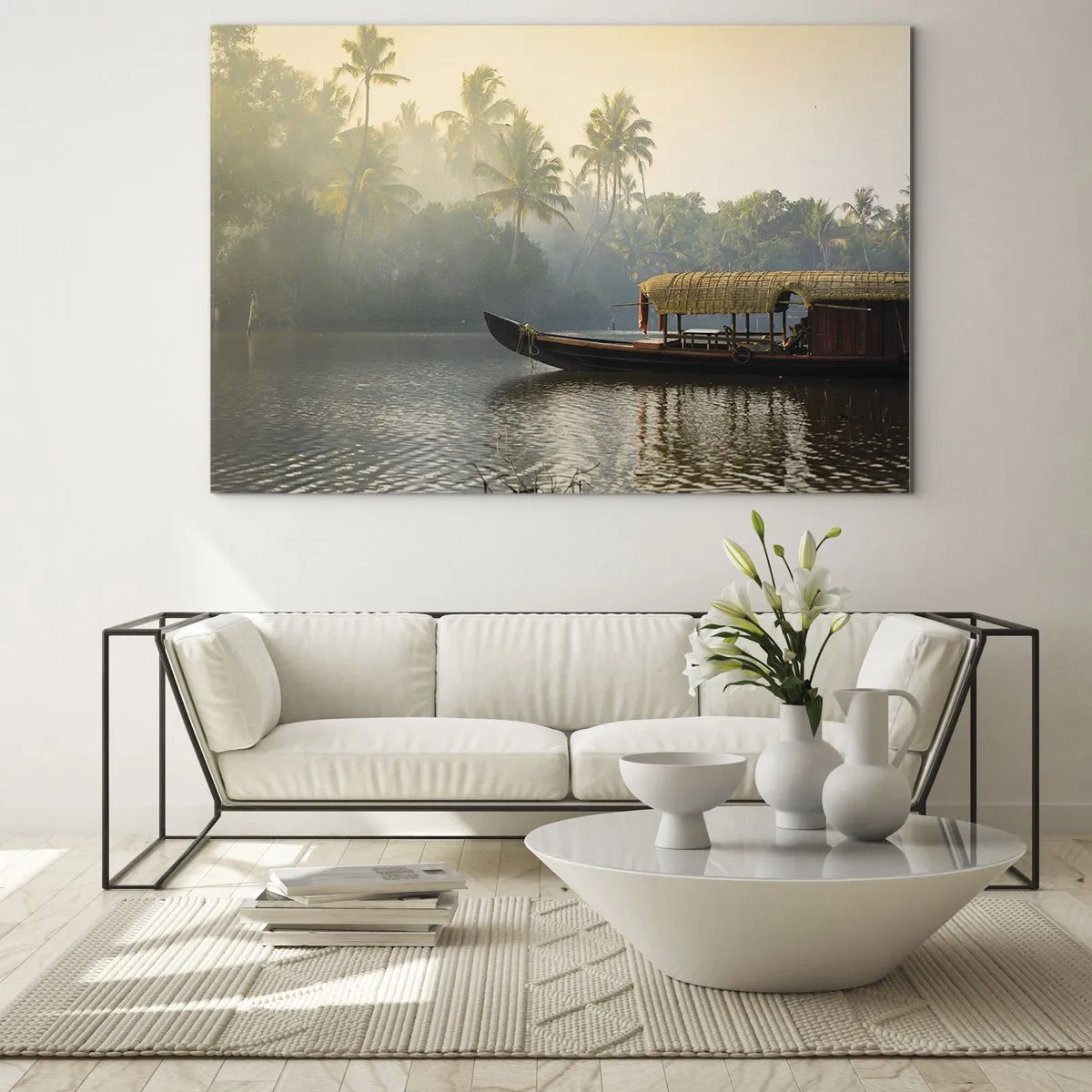 Cuadro sobre vidrio - Impresiones sobre Vidrio - Casa en el río - 70x50 cm