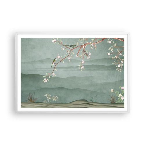 Póster en marco blanco - Primavera, ah, eres tú - 100x70 cm