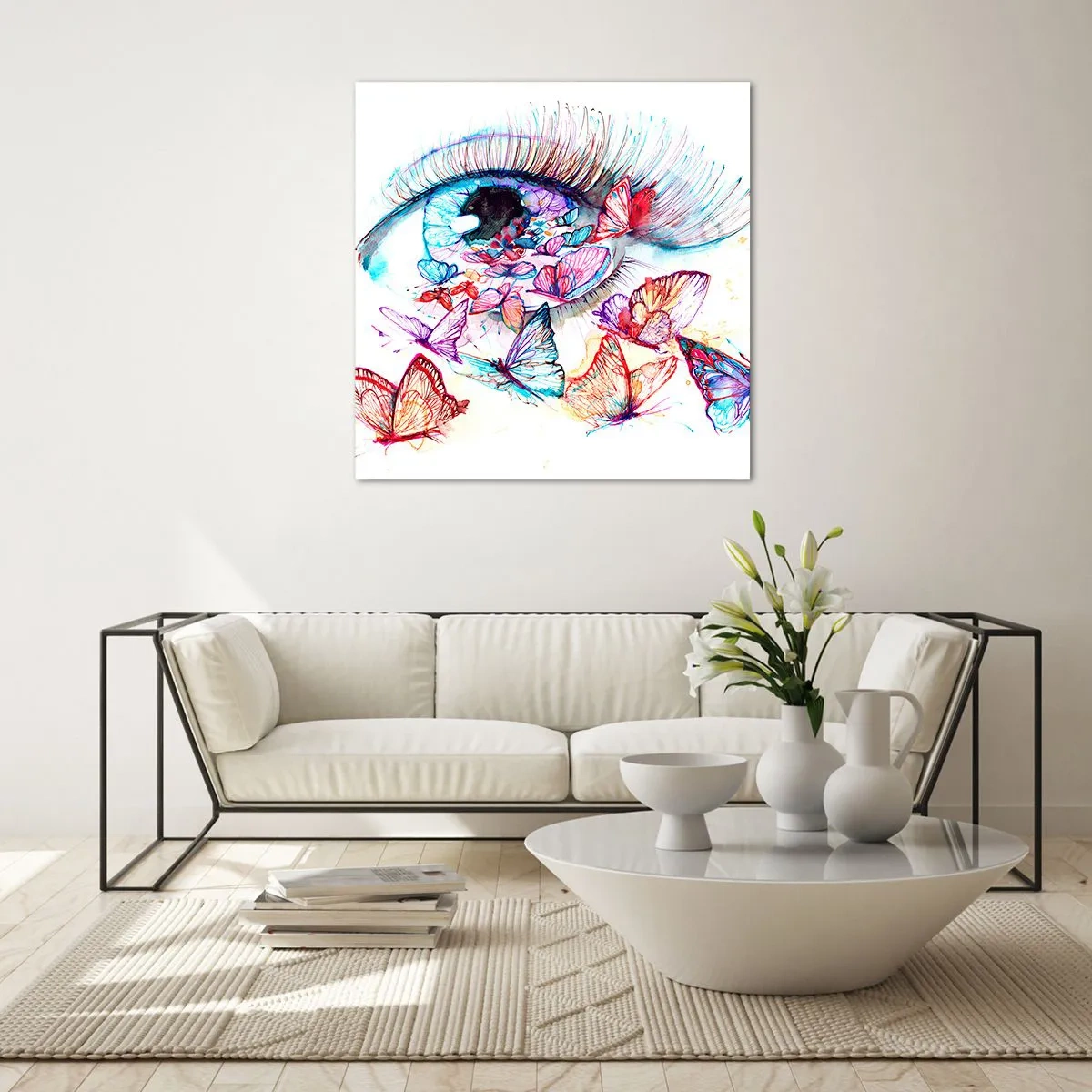 Cuadro sobre vidrio - Impresiones sobre Vidrio - El encanto de los ojos de cuento de hadas - 70x70 cm