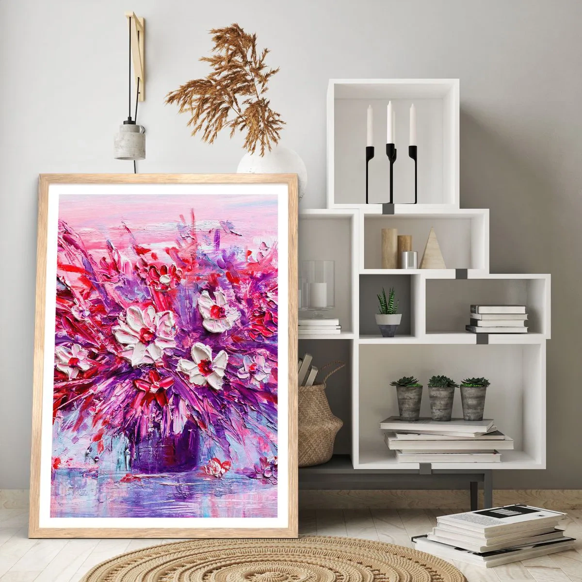 Póster en marco roble claro - Inocencia y pasión - 70x100 cm