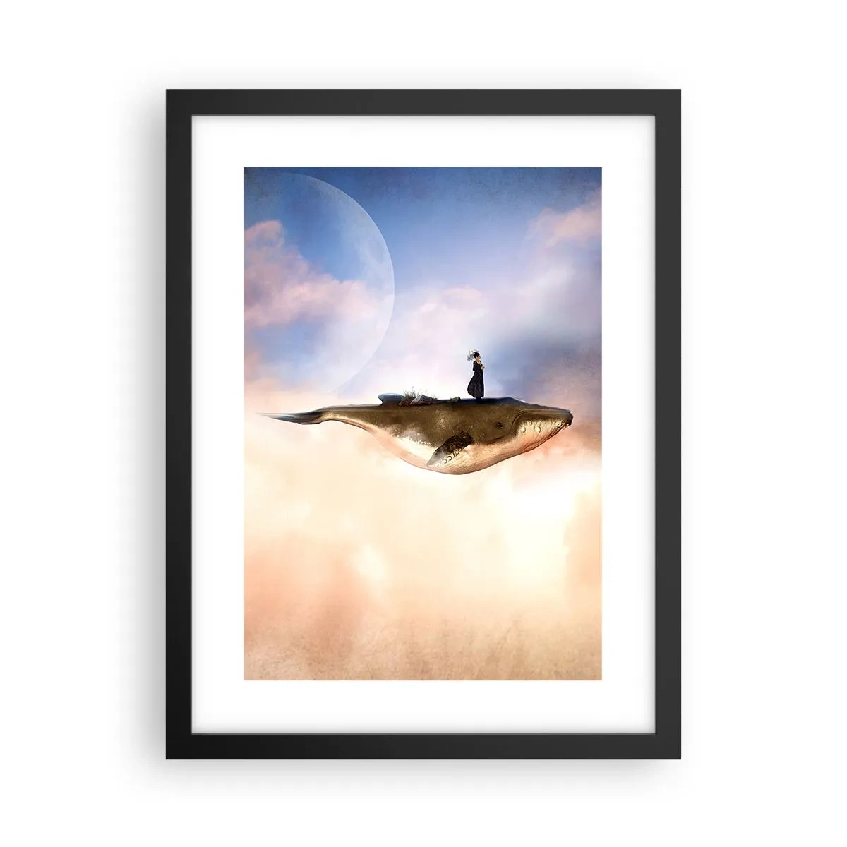 Póster en marco negro - Un viaje surrealista - 30x40 cm