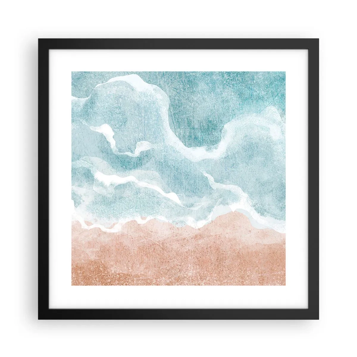 Póster en marco negro - Abstracción de nubes - 40x40 cm