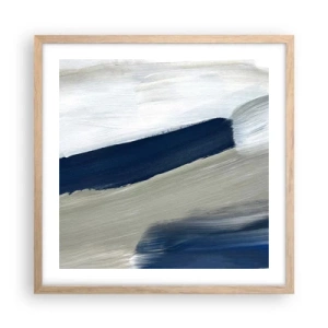 Póster en marco roble claro - Encuentro con el blanco - 50x50 cm