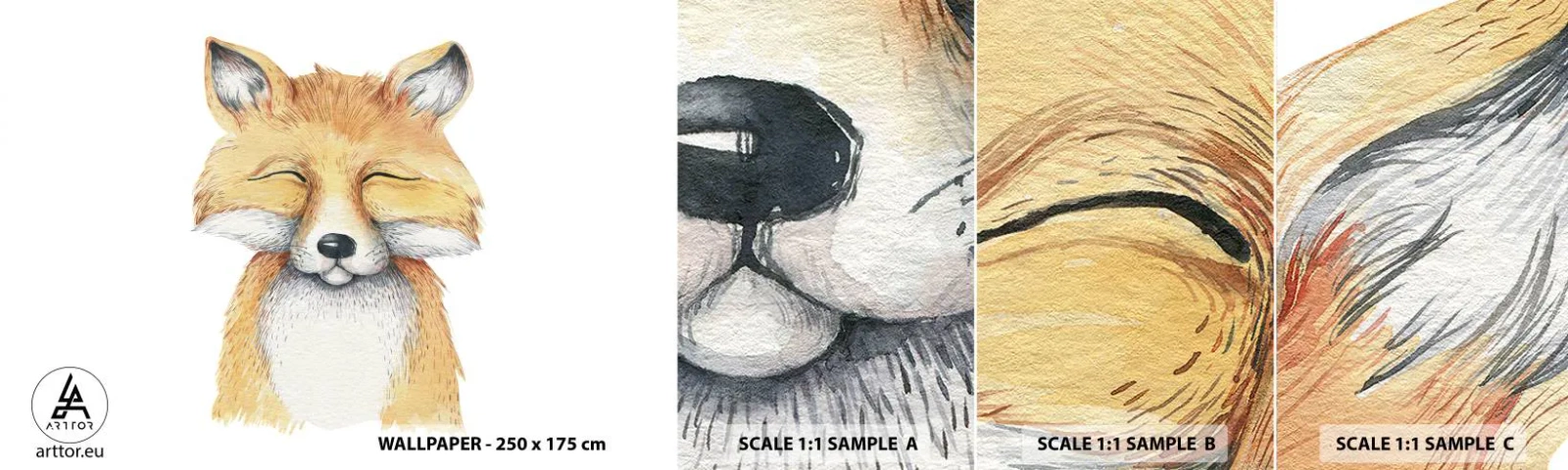 Muestra De Fotomural Standard Eco - Humor de zorro - Para niños, Zorro, Amistad - 100x30 cm