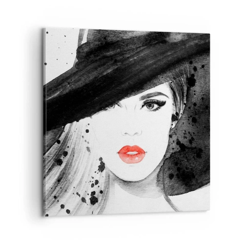 Cuadro sobre lienzo - Impresión de Imagen - Dama de negro - 60x60 cm