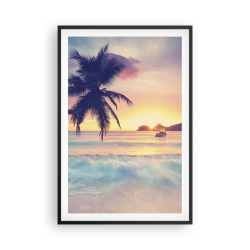Póster en marco negro - Atardecer en la bahía - 61x91 cm