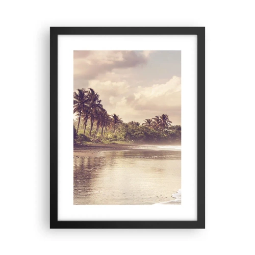 Póster en marco negro - La caricia de las olas - 30x40 cm