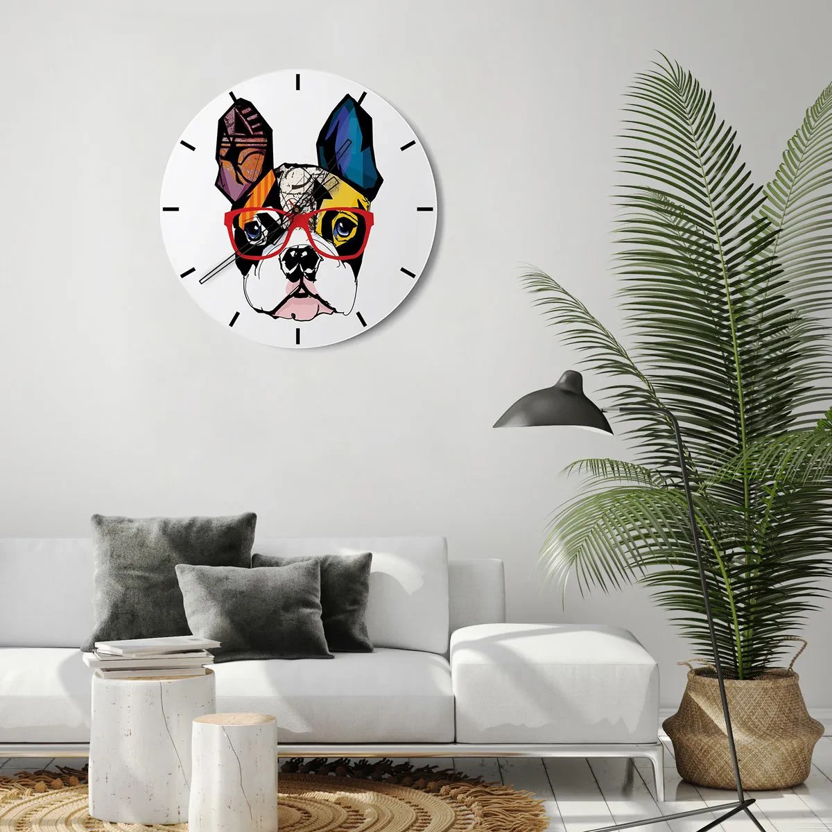 Reloj de pared - Reloj de vidrio - El intelectual - 30x30 cm