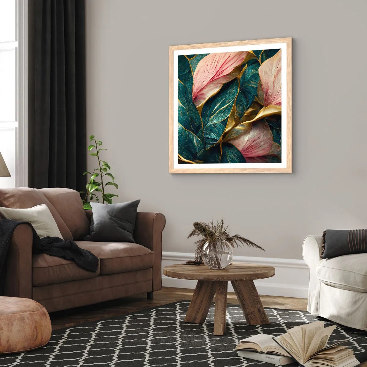 Póster en marco roble claro - Elegancia y estilo naturales - 50x50 cm