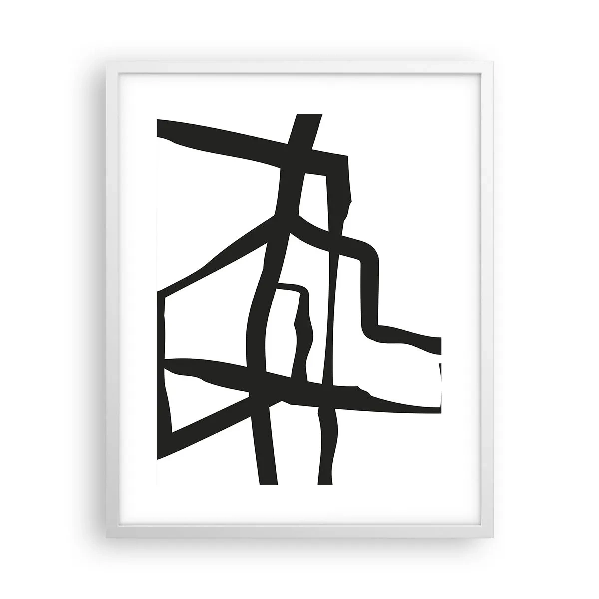 Póster en marco blanco - Construcción en blanco y negro - 40x50 cm