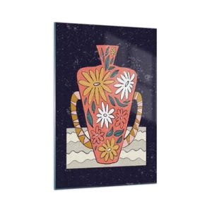 Cuadro sobre vidrio - Impresiones sobre Vidrio - Jarrón pintado - 70x100 cm