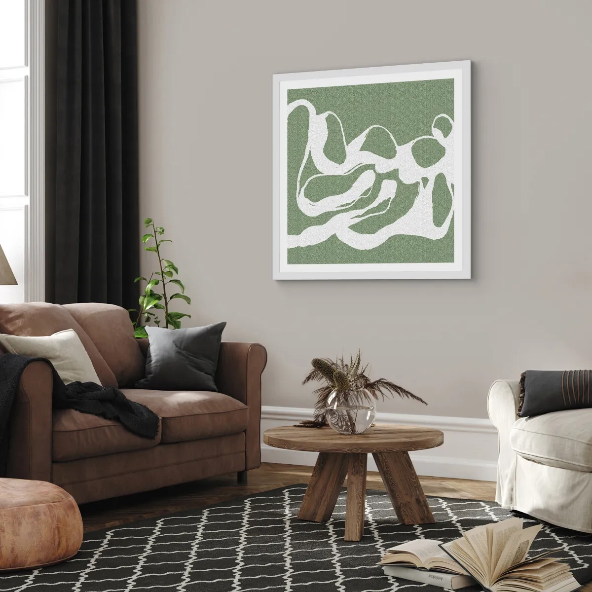 Póster en marco blanco - La llamada del espacio - 40x40 cm