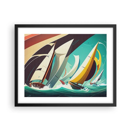 Póster en marco negro - Afrontar los elementos - 50x40 cm