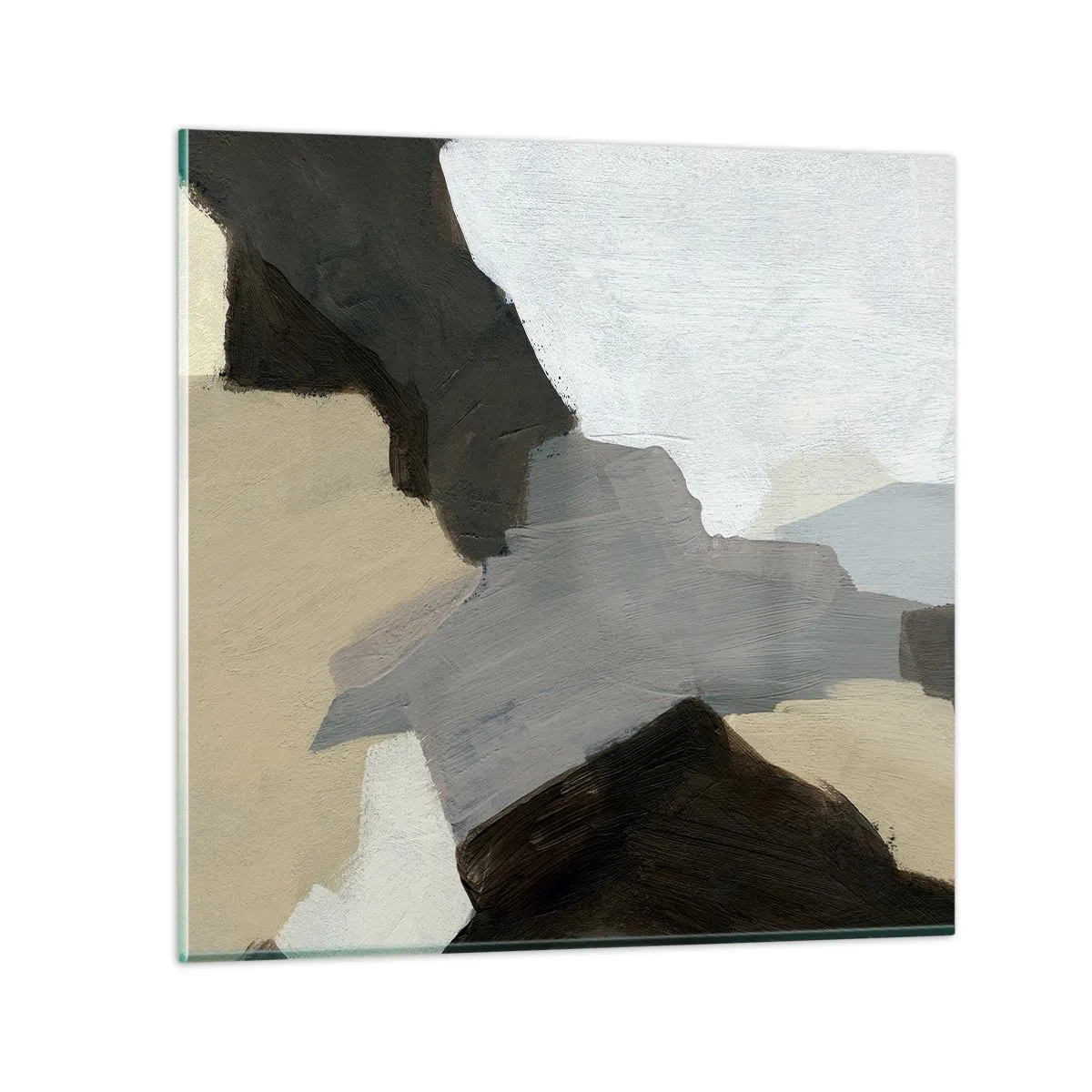 Cuadro sobre vidrio - Impresiones sobre Vidrio - Abstracción: partes del gris - 30x30 cm