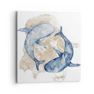 Cuadro sobre lienzo - Impresión de Imagen - ¿Amistad o amor? - 70x70 cm