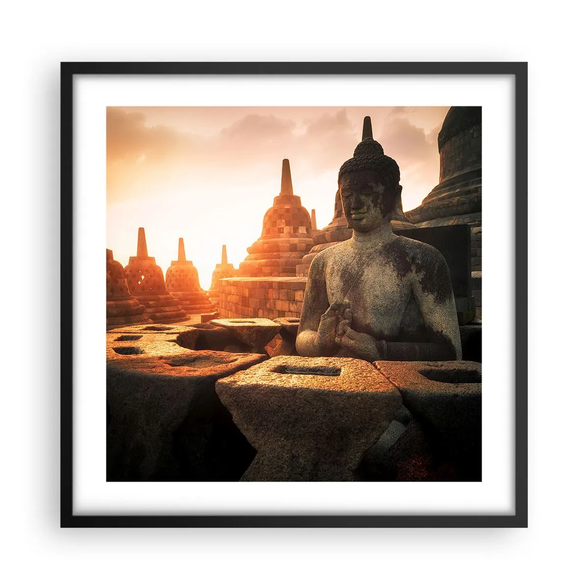 Póster en marco negro - Tiempo de gran sabiduría - 50x50 cm