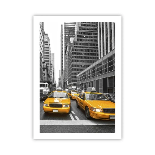 Póster - Taxis amarillos en las calles de Nueva York - 50x70cm - Nosotros somos los que damos color a la ciudad - Decoración de pared moderna para salón y dormitorio ARTTOR