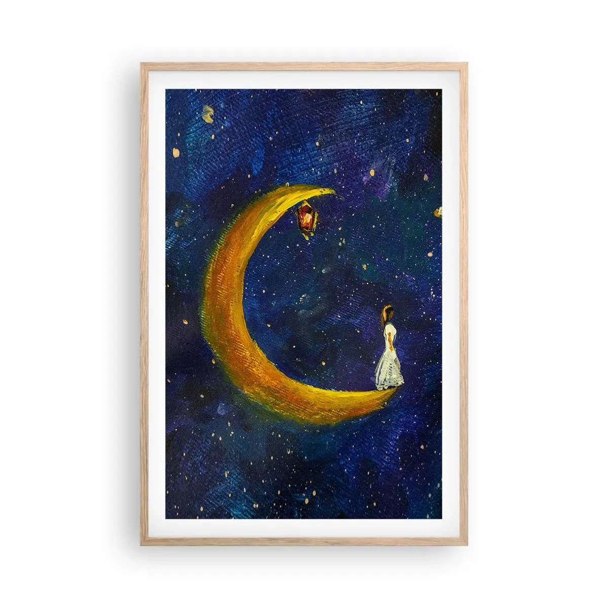 Póster en marco roble claro - La llamada de la Luna - 61x91 cm