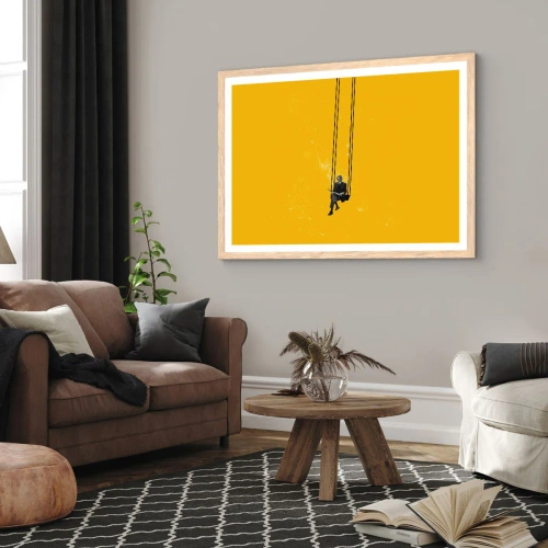 Póster en marco roble claro - Un día como cualquier otro - 100x70 cm