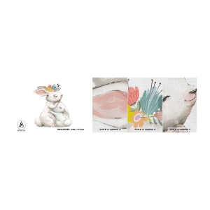 Muestra de fotomural Premium Canvas - En ningún lugar mejor que con mamá - Para niños, Conejo, madre con niño - 100x30 cm
