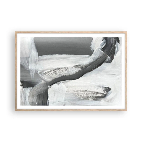 Póster en marco roble claro - Con movimientos decididos - 100x70 cm