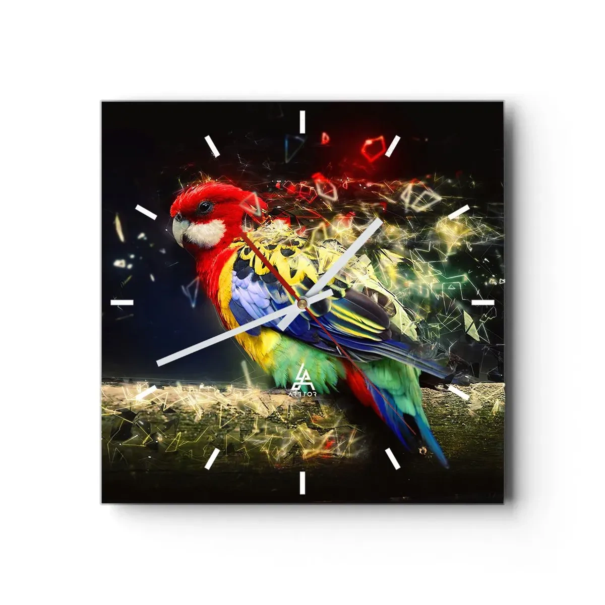 Reloj de pared - Reloj de vidrio - Un mensajero del glamour - 40x40 cm