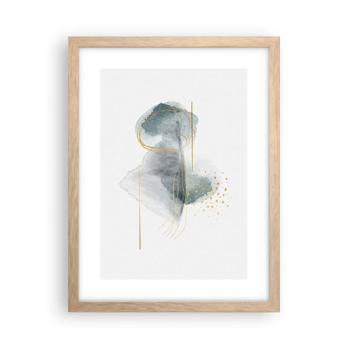 Póster en marco roble claro - Sobre la relación entre el gris y el oro - 30x40 cm