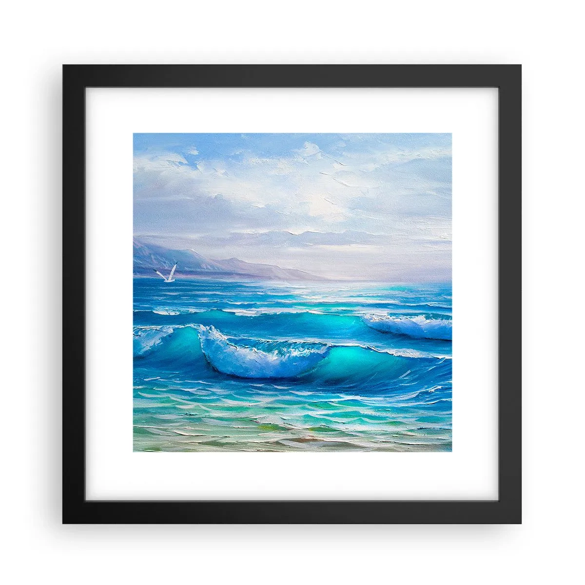 Póster en marco negro - Trae consuelo - 30x30 cm