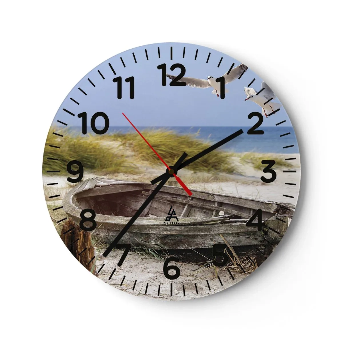 Reloj de pared - Reloj de vidrio - Bañada por el viento - 30x30 cm