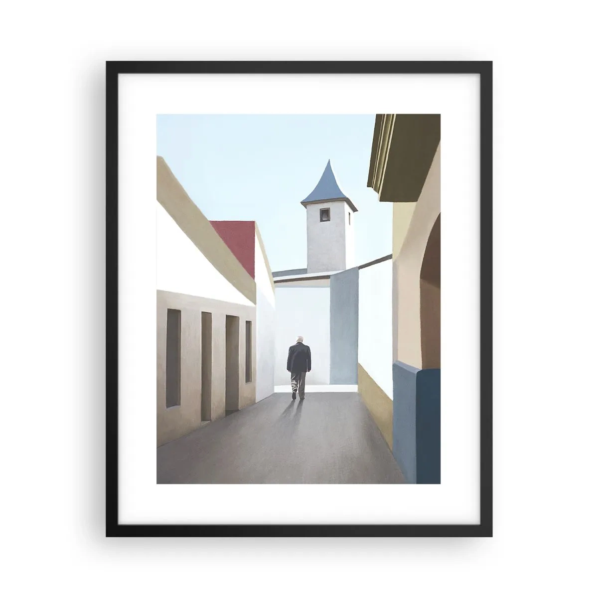 Póster en marco negro - Paseo soleado - 40x50 cm