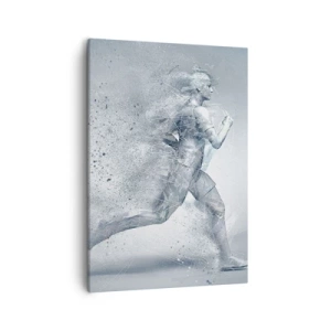 Cuadro sobre lienzo - Impresión de Imagen - Una figura dinámica corriendo en un estilo abstracto. - 50x70cm - Energía cristalina - Decoración de pared moderna para salón y dormitorio ARTTOR