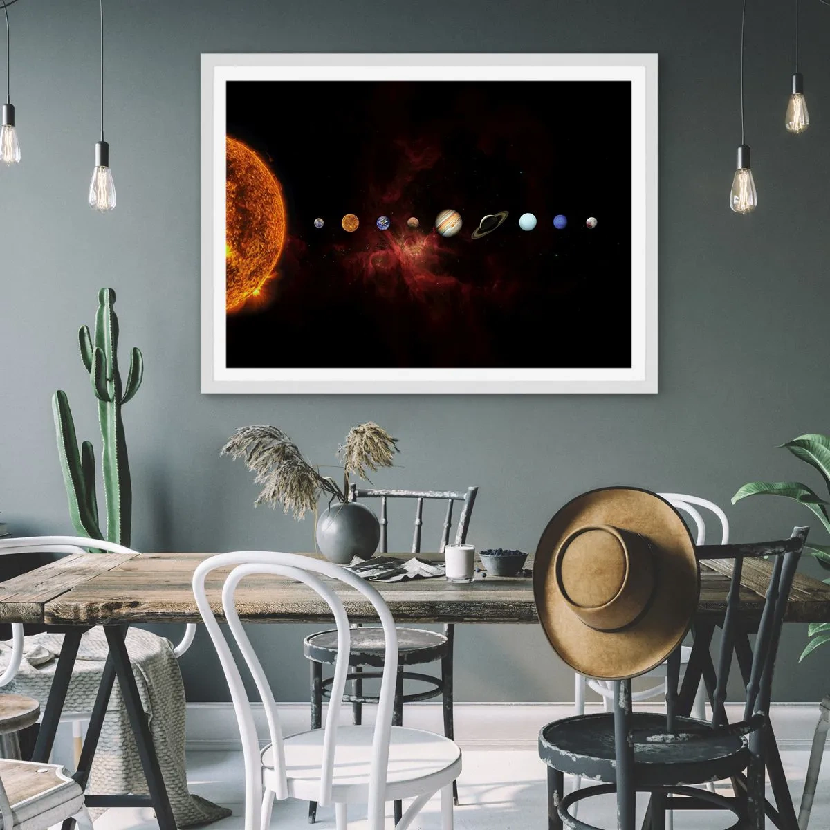 Póster en marco blanco - Nuestro barrio - 70x50 cm