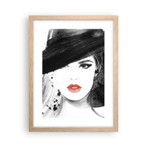 Póster en marco roble claro - Dama de negro - 30x40 cm