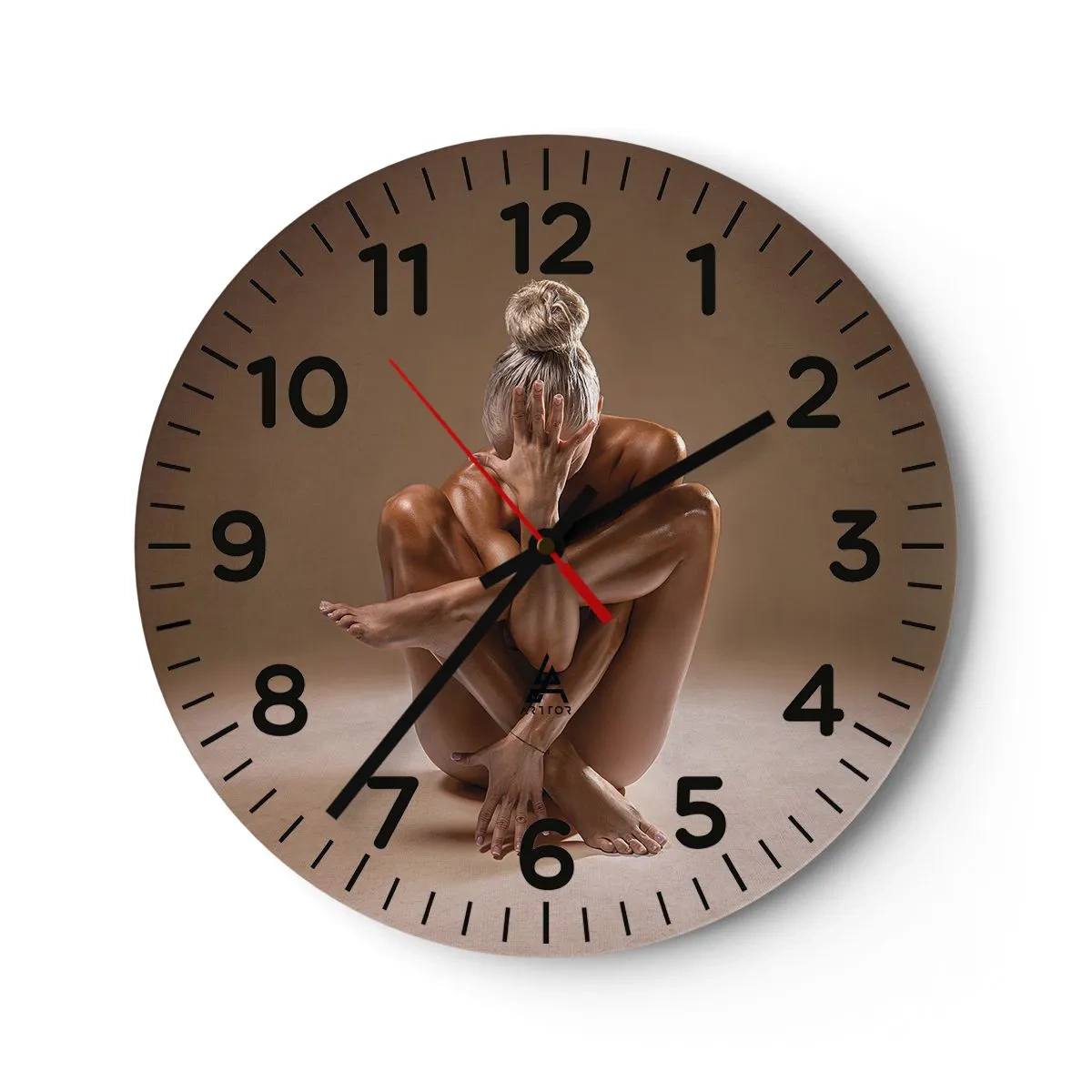 Reloj de pared - Reloj de vidrio - Unidad de cuerpo y espíritu - 30x30 cm