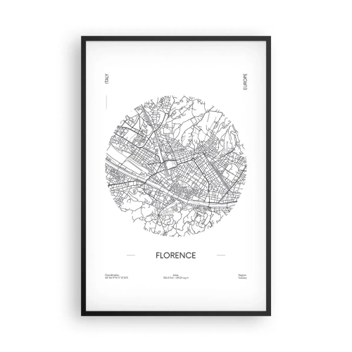 Póster en marco negro - Anatomía de Florencia - 61x91 cm