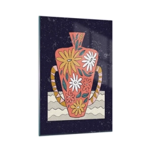 Cuadro sobre vidrio - Impresiones sobre Vidrio - Jarrón pintado - 80x120 cm